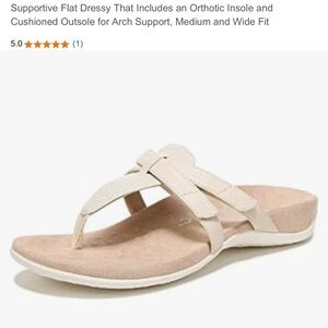 Vionic Cream Sandals with Cushioned Footbed